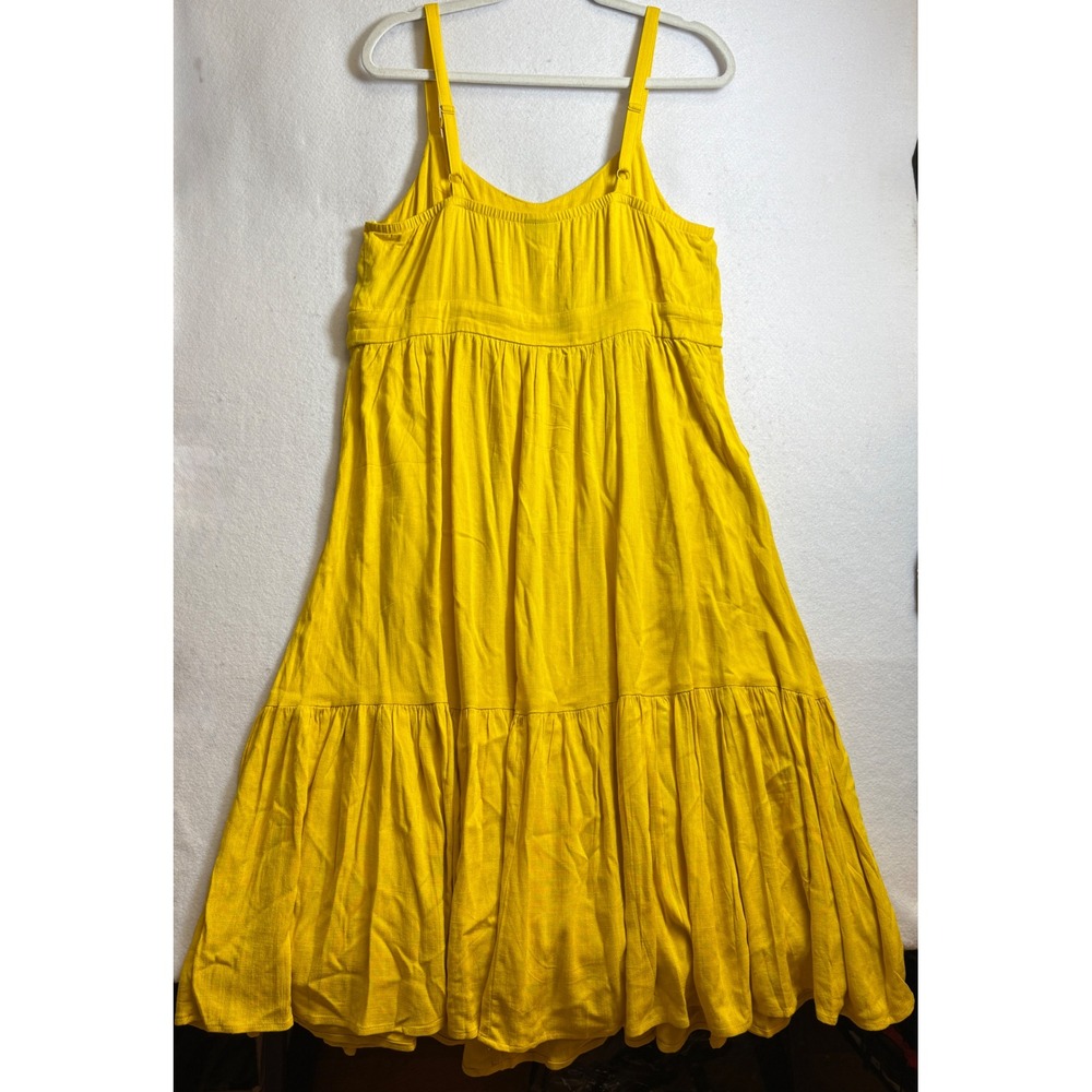 Torrid Yellow Tiered Maxi Dress Size 0 Boho Summer Resort Pockets - Picture 3 of 9